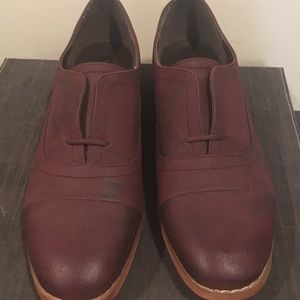 Maroon Oxford Slip-ons